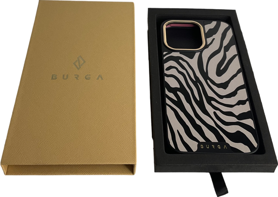 Burga White And Black Zebra Print Iphone 15 Pro max Case