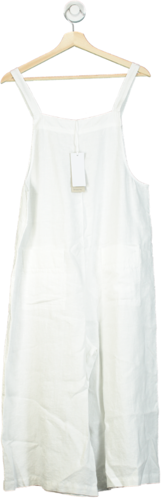 The White Company White Linen Dungarees UK 6