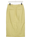 Karen Millen Yellow Leather Tailored Pencil Midi Skirt UK 8
