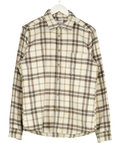 REISS Cream Hooper Brushed Checked Overshirt UK M