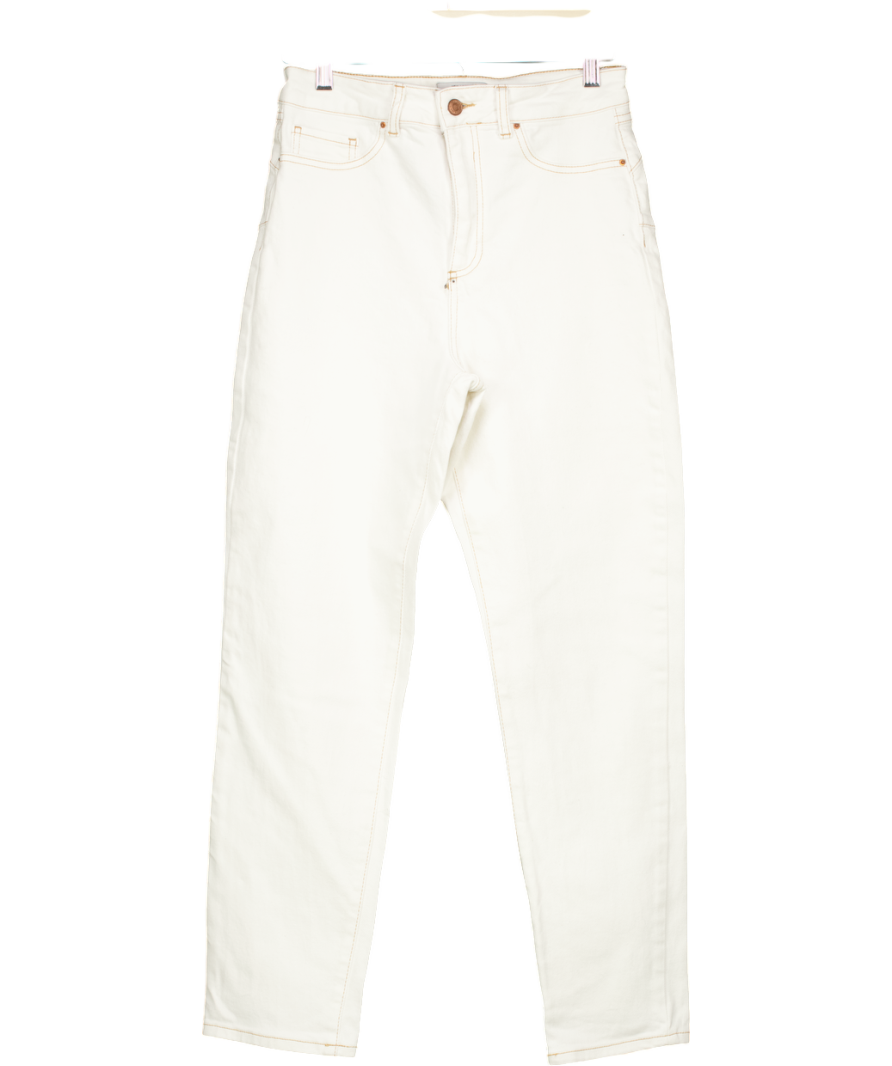 New Look White Tori High Waist Mom Jeans UK 12