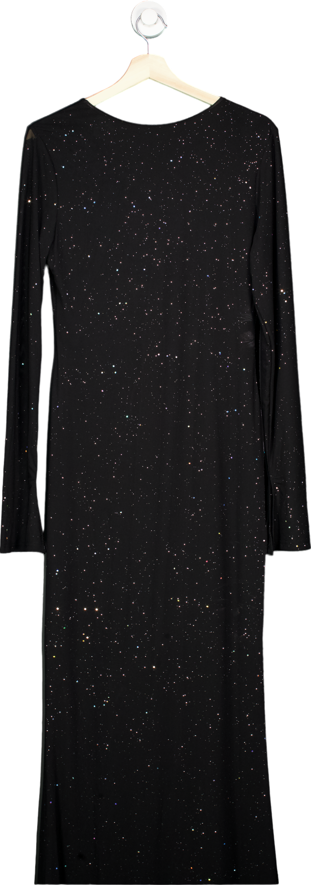 Marthea Black Sparkle Dress with Tie Detail UK L