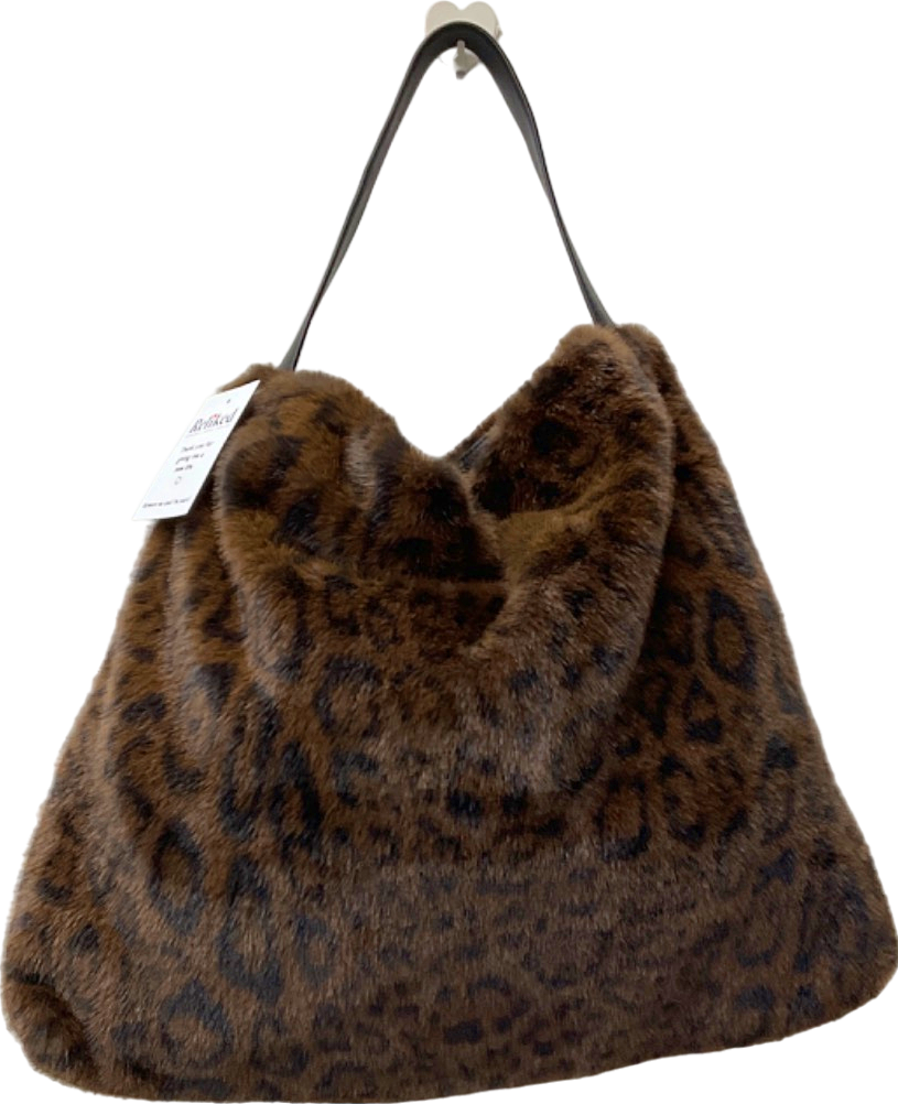 Next Brown Leopard Print Faux Fur Bag UK One Size