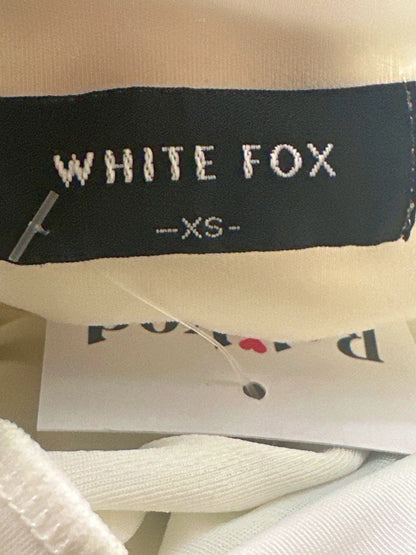 White Fox White Off-Shoulder Crop Top UK XS