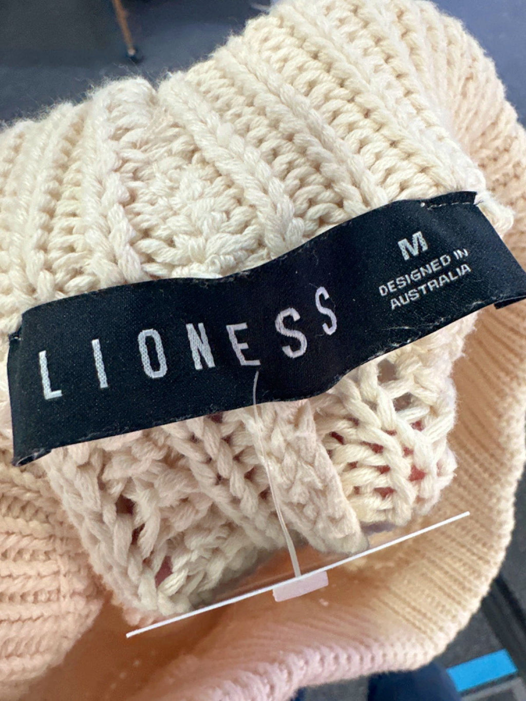 Lioness Cream Cable Knit Trousers UK M