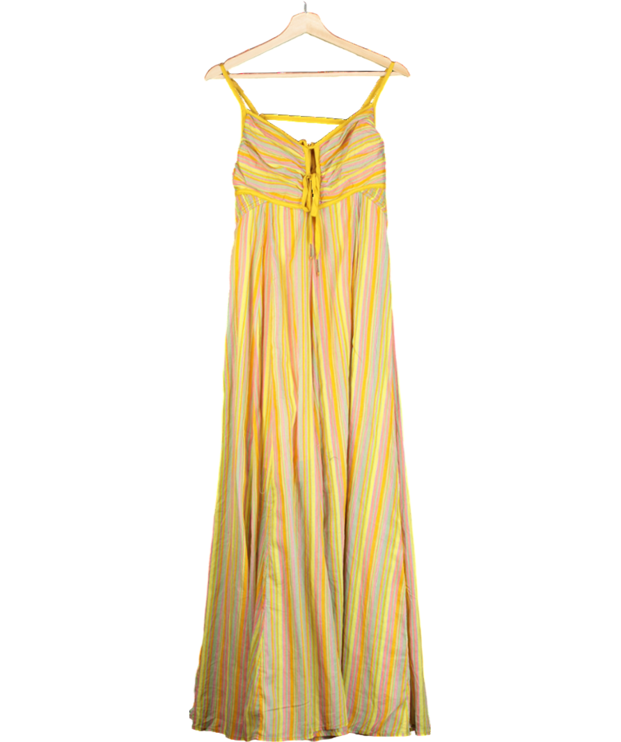 Free People Yellow / Multicolour Dream Weaver Maxi Dress UK M