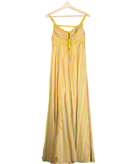 Free People Yellow / Multicolour Dream Weaver Maxi Dress UK M