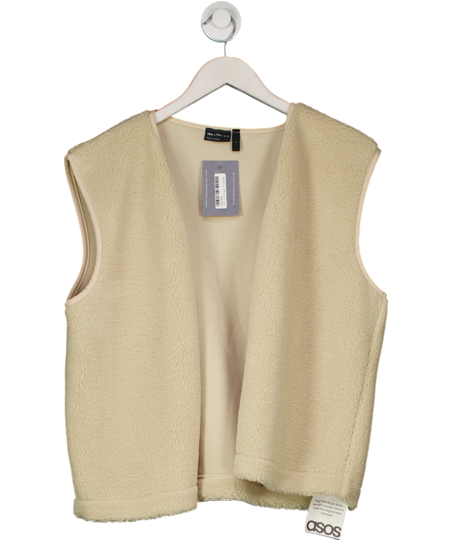 ASOS Cream Borg Gilet UK S