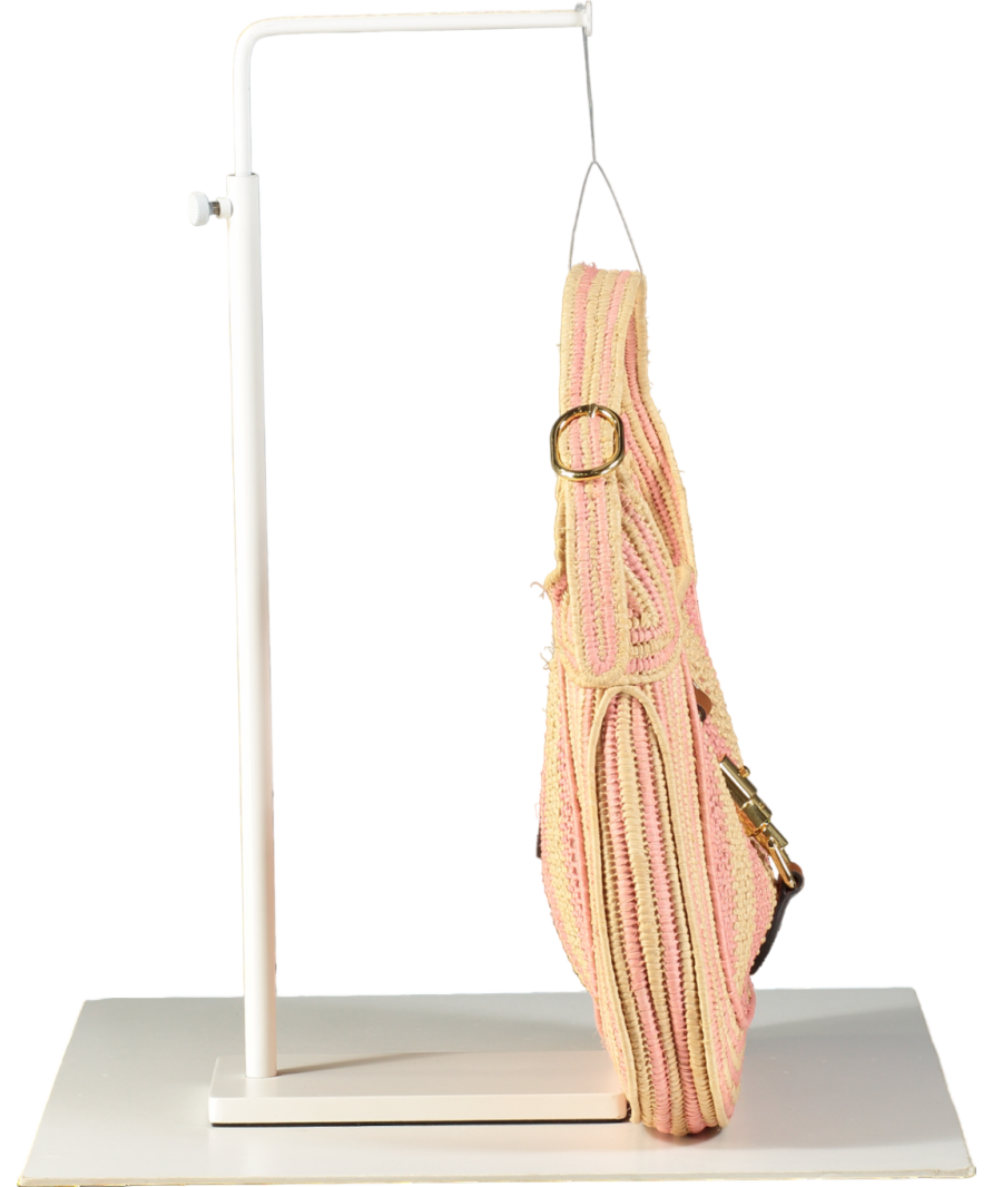 Gucci Raffia Woven Striped Small Jackie 1961 Hobo Pink / Natural Shoulder / crossbody bag