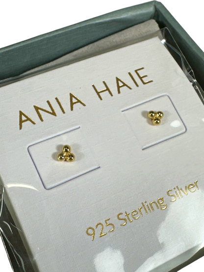 Ania Haie Gold Triple Ball Stud Earrings - Gift Boxed