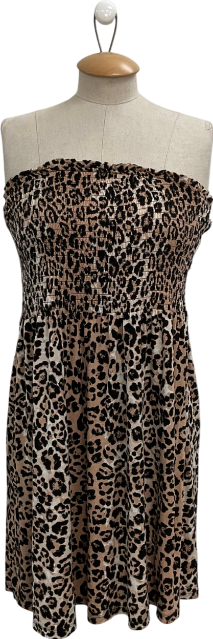 everyday Brown Leopard Print Sleeveless Top UK 14