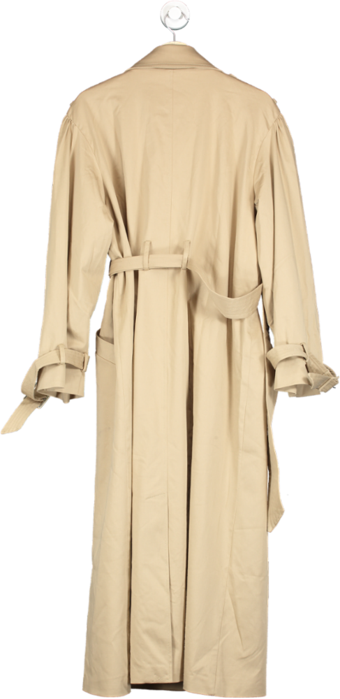 Aligne Beige Double-Breasted Trench Coat Size UK 12