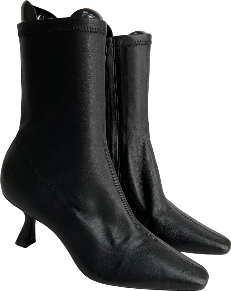 Next Black Leather Premium Ankle Sock Boots UK 5 EU 38 👠