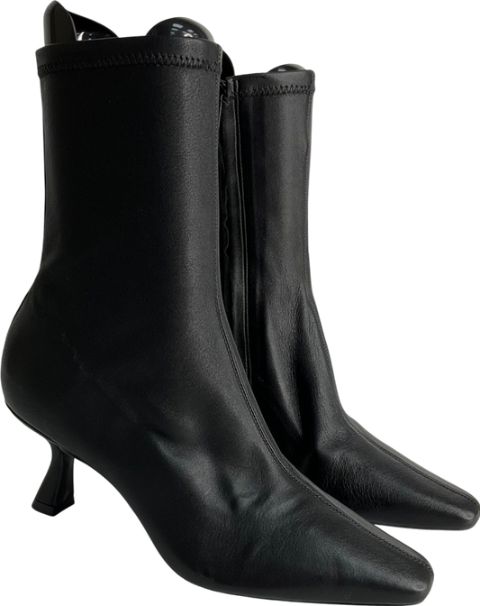 Next Black Leather Premium Ankle Sock Boots UK 5 EU 38 👠