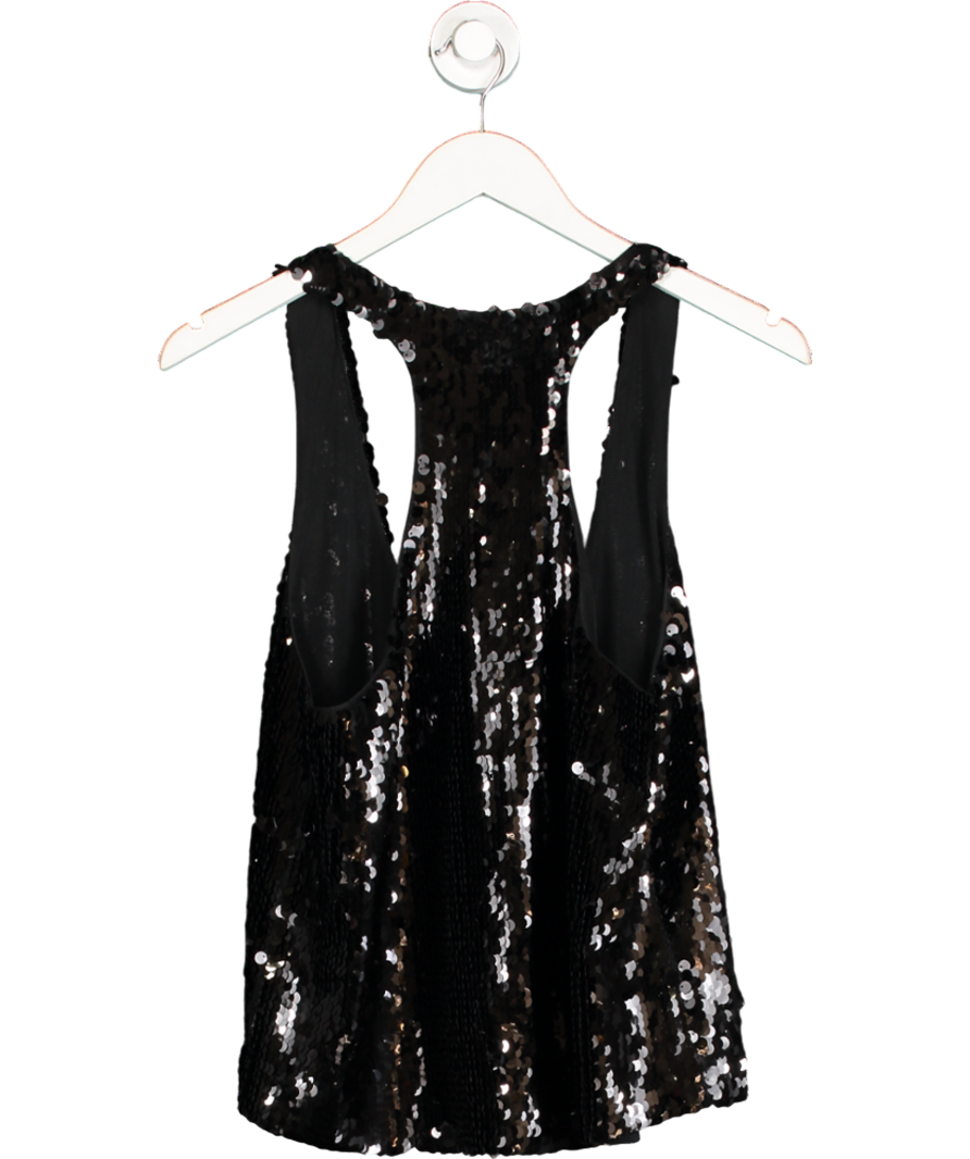 Retrofete Black Mandy Sequin Top UK S
