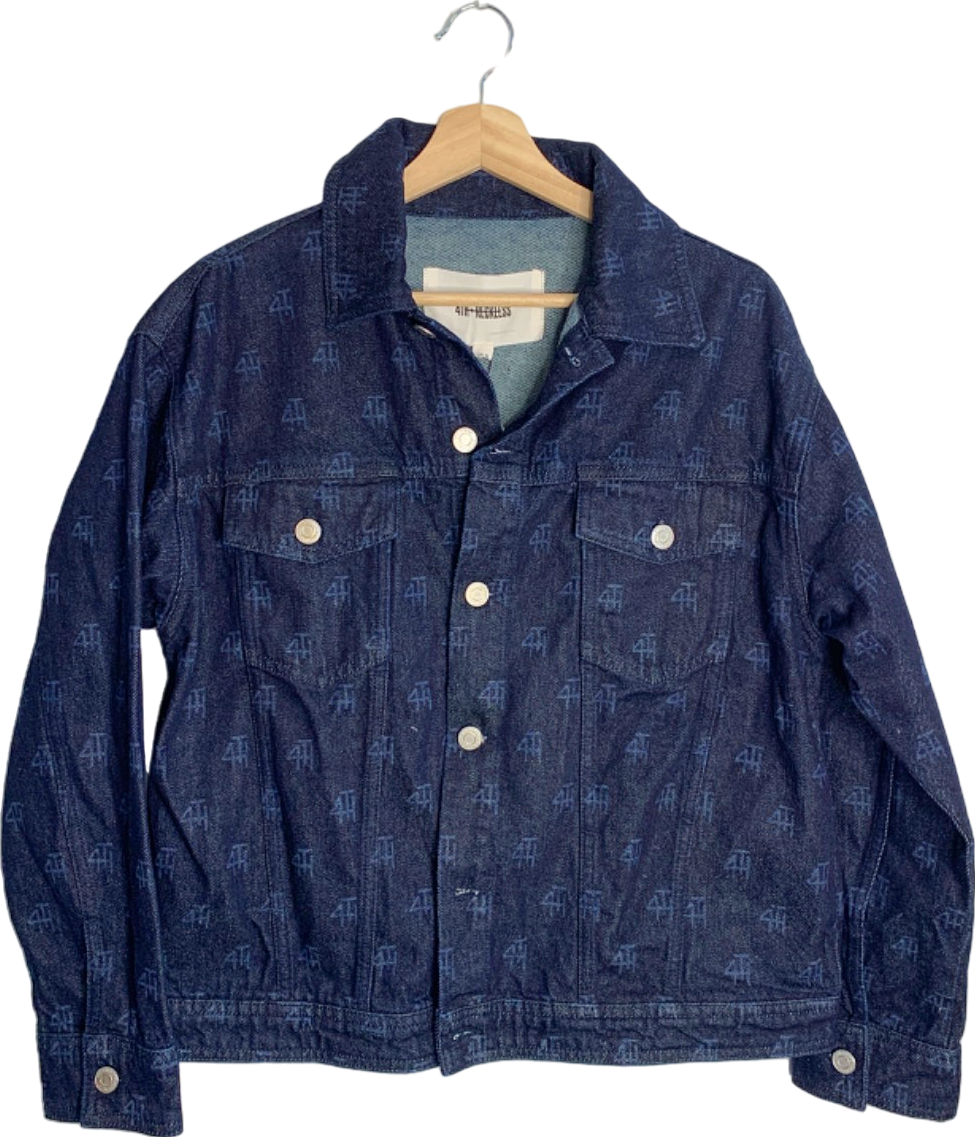 4th & Reckless Blue Wide Oversized Denim Jacket Size 10