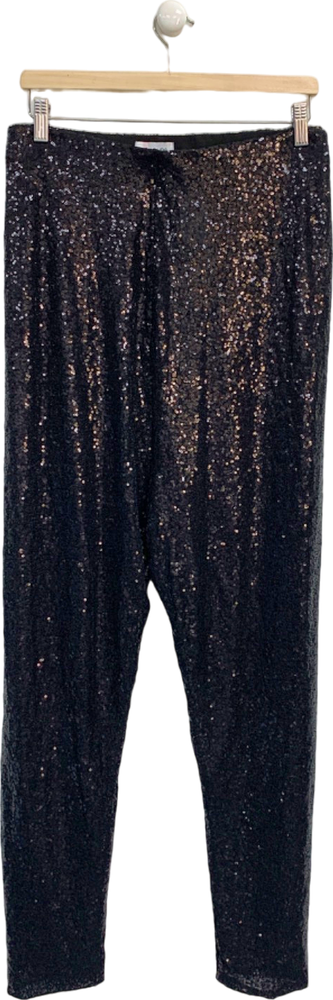 Yours Black Sequin Leggings UK 26