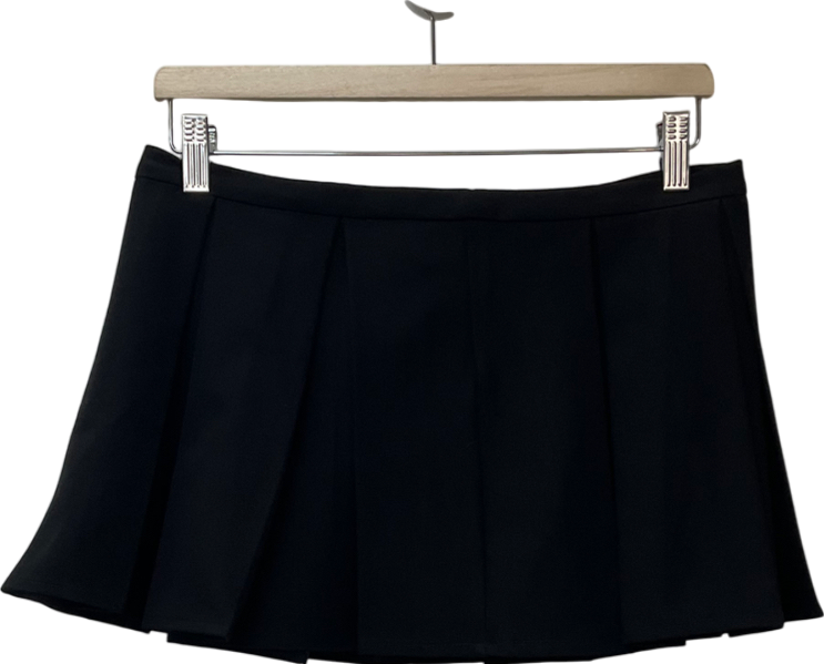 PrettyLittleThing Black Pleated Mini Skirt UK 8