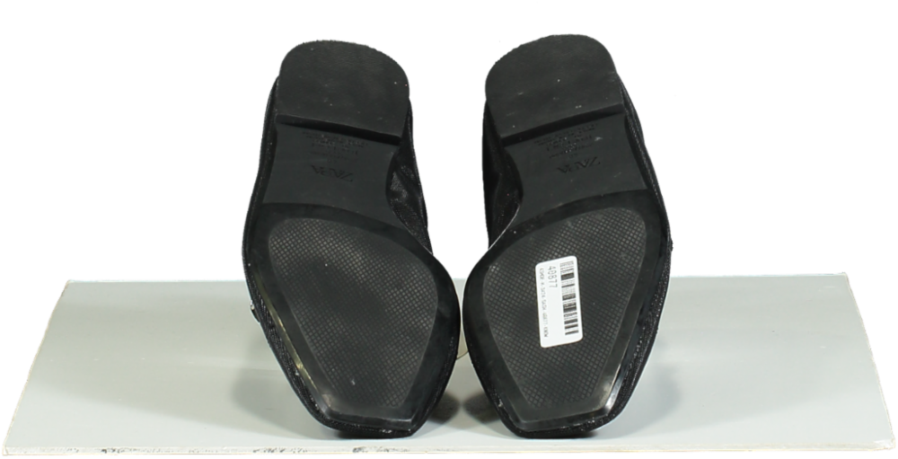 Zara Black Mesh Pointed Flats UK 7 EU 40