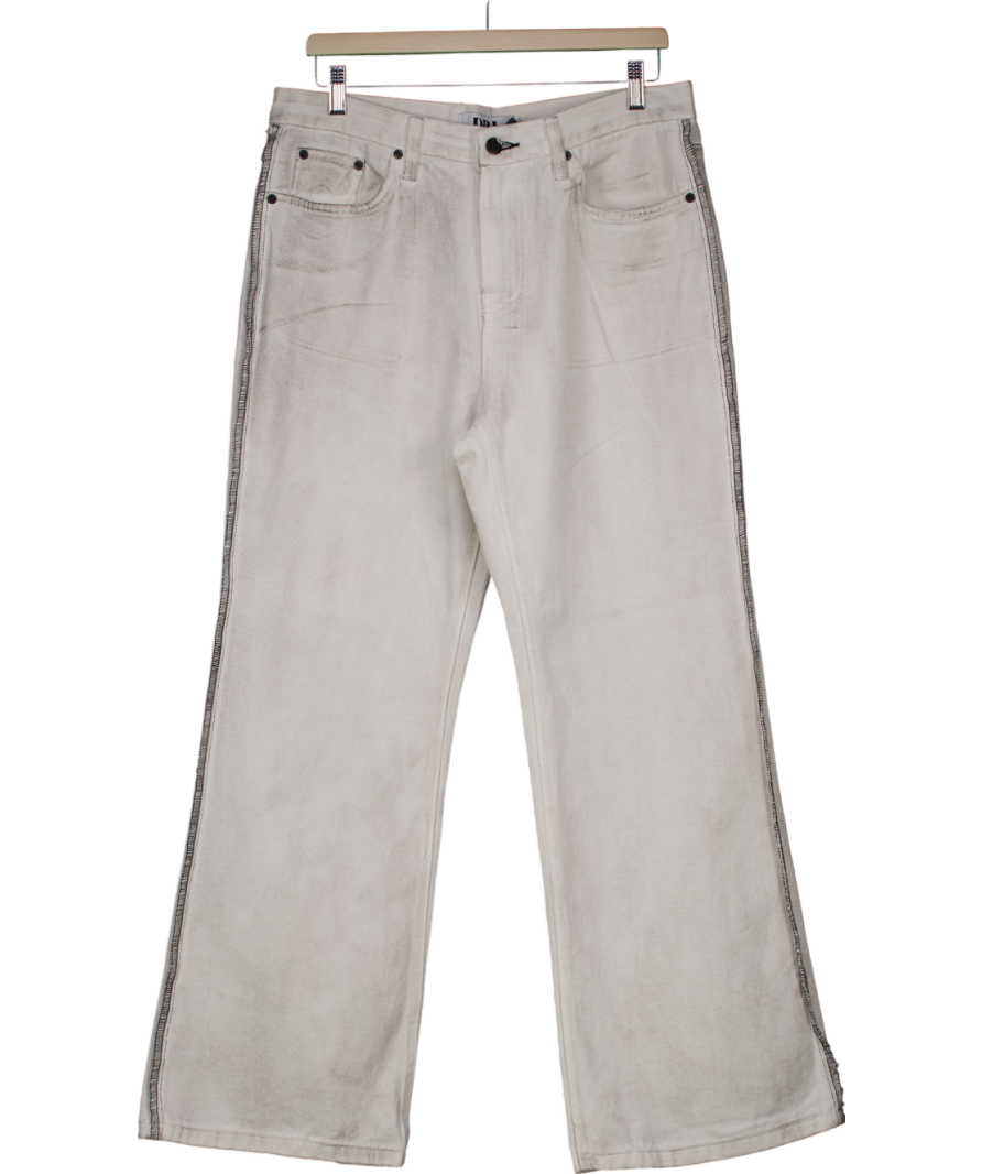 DRI White Denim True Tapered Payola Jean Trousers UK L