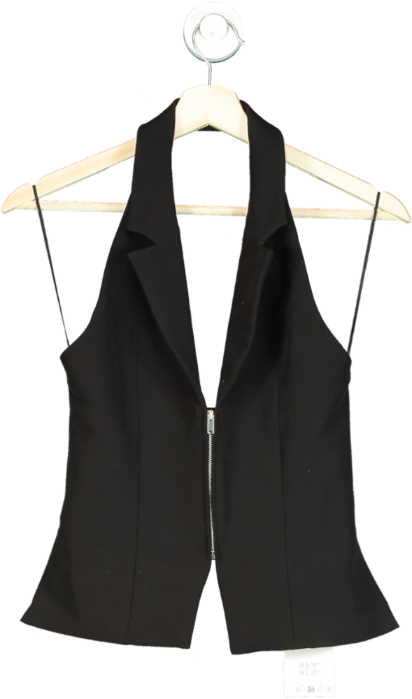 Zara Black Halter Neck Vest UK XS
