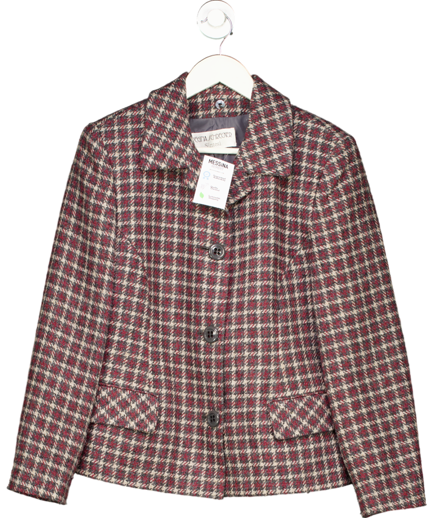 Regina Schrecker Red Red/grey Vintage Check Blazer UK 14
