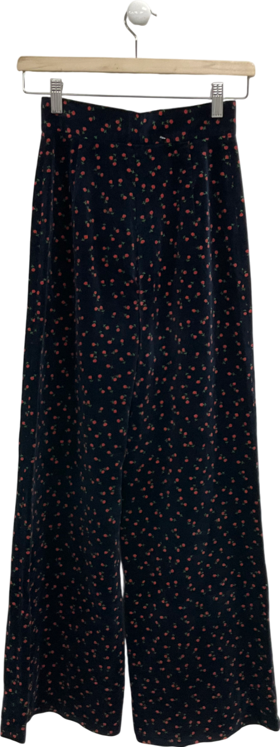 Stirling Cooper Blue Floral Print Wide Leg Trousers UK XXS
