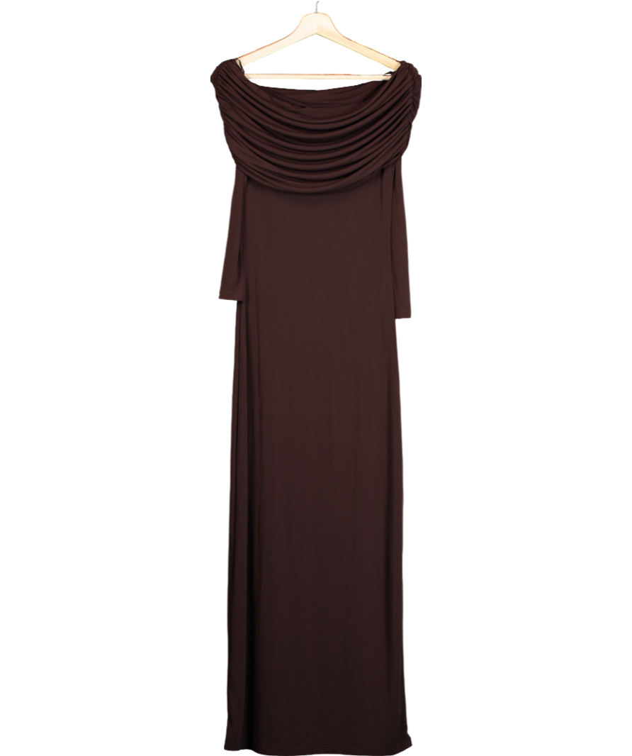 PRETTY LAVISH Brown Ruffled Dress UK 8