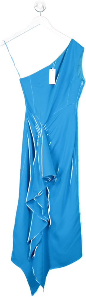 Karen Millen Blue One Shoulder Drape Dress UK 6