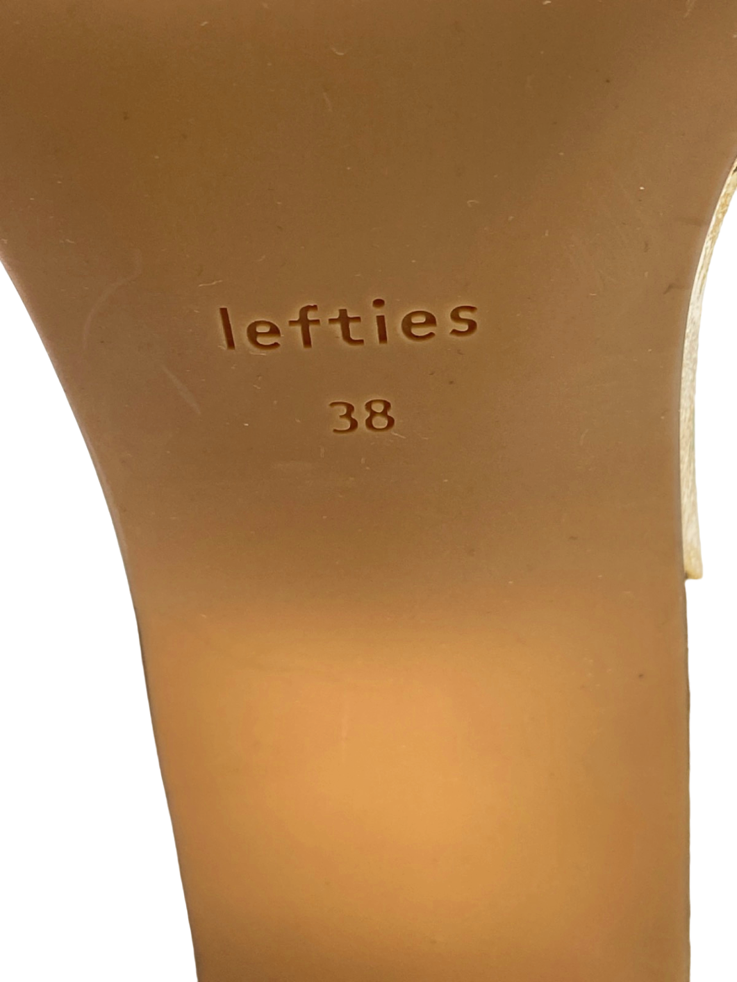 Lefties Gold Metallic Strappy Block Heels UK Size 5