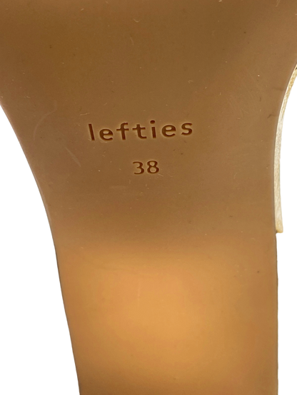 Lefties Gold Metallic Strappy Block Heels UK Size 5