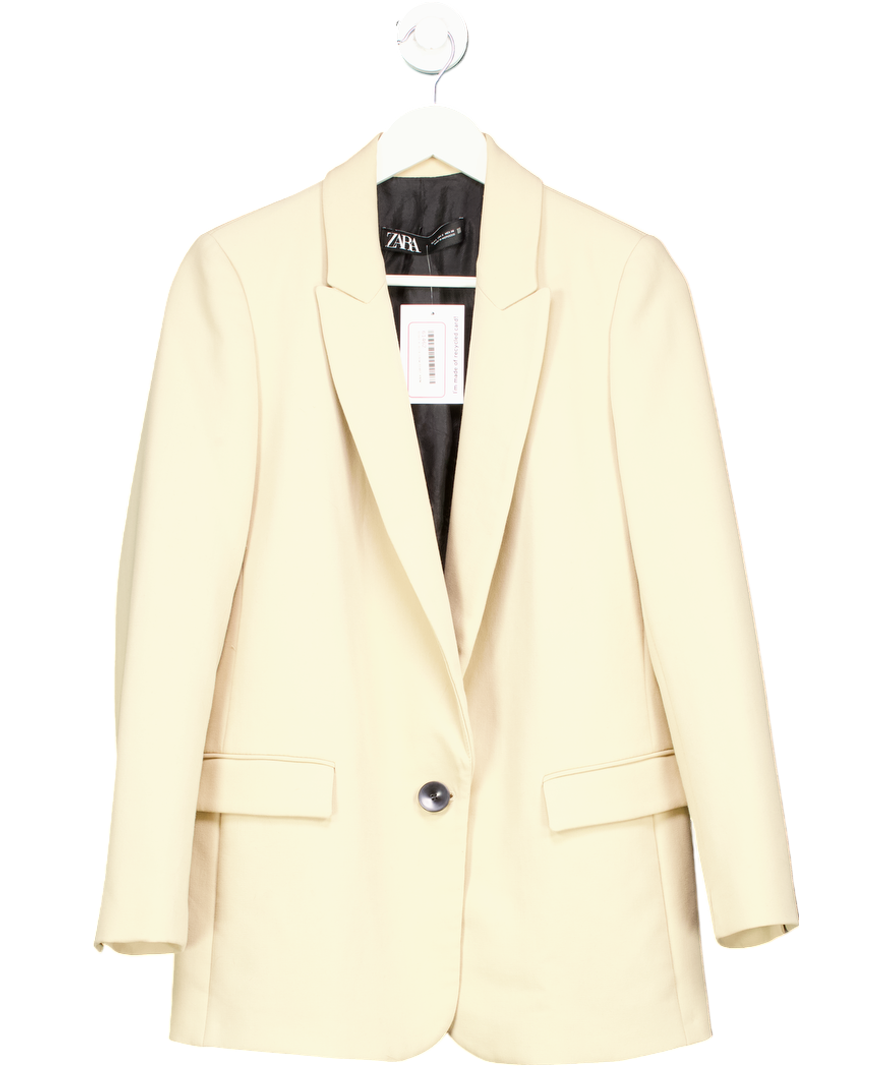 ZARA Beige Single-button Blazer UK S