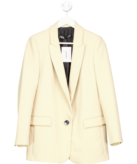 ZARA Beige Single-button Blazer UK S