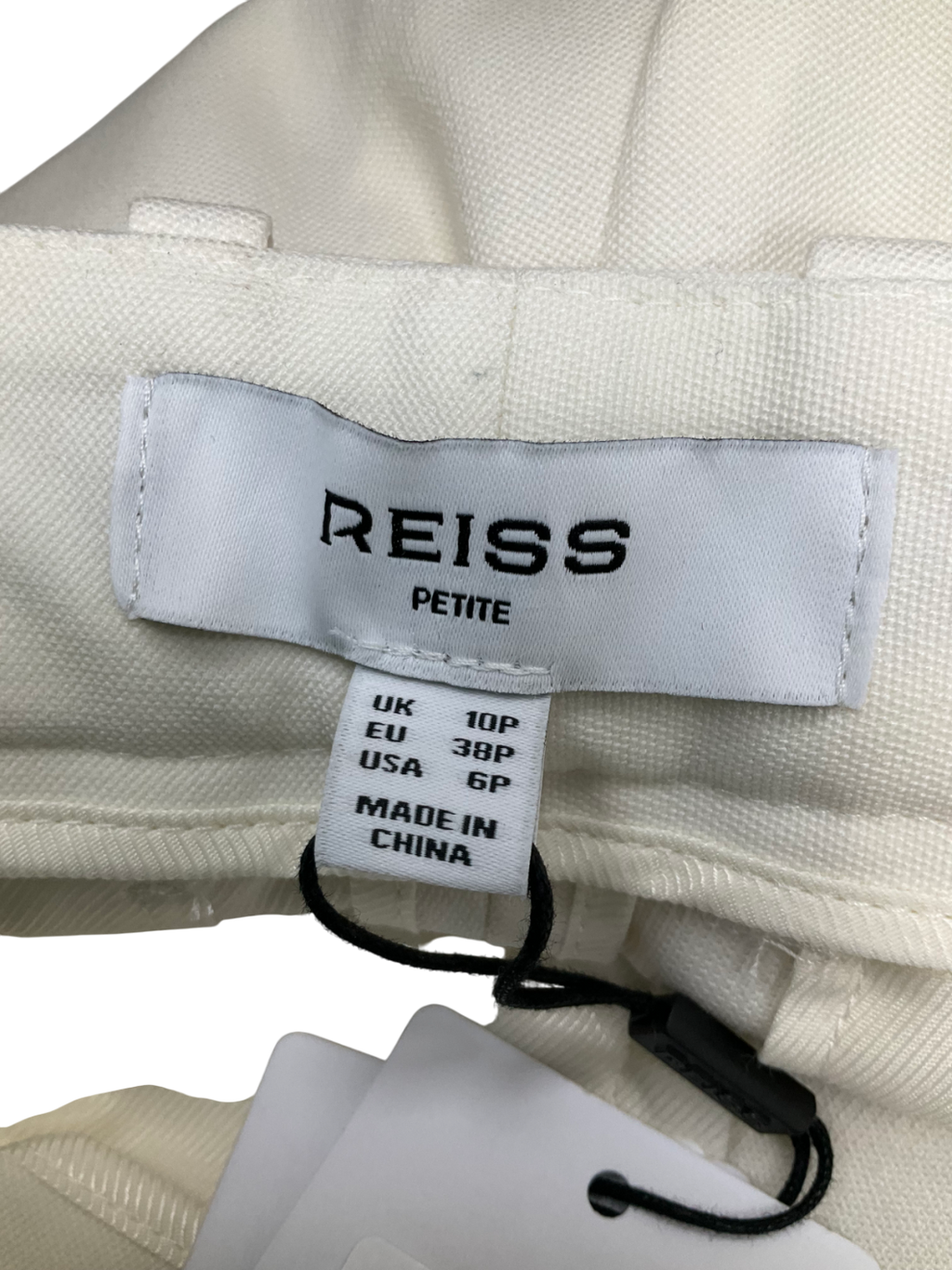 REISS Cream Leanna Tux Wide Leg Trousers - Petite Length UK 10