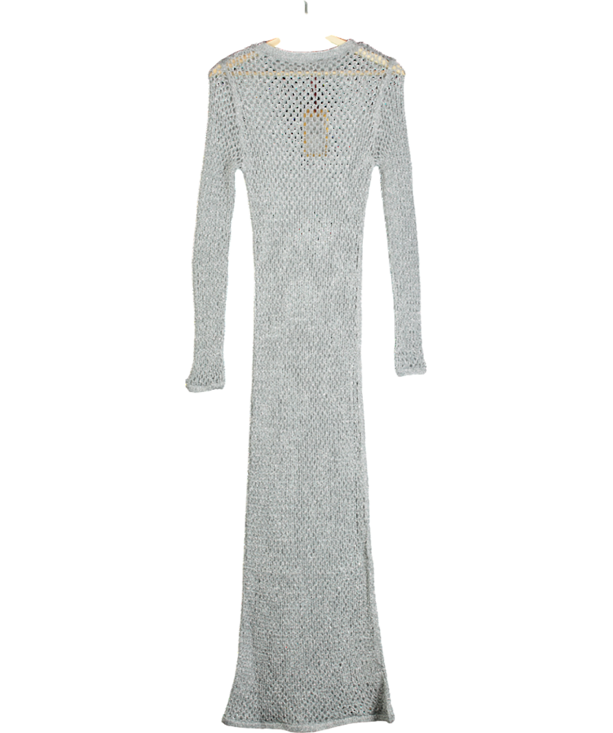 MANGO Metallic Mesh Dress UK M