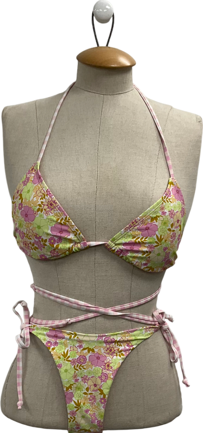 hunkemoller Multicoloured Floral Print Bikini Top & Bottoms UK 6