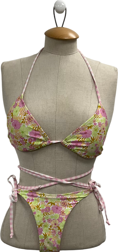 hunkemoller Multicoloured Floral Print Bikini Top & Bottoms UK 6