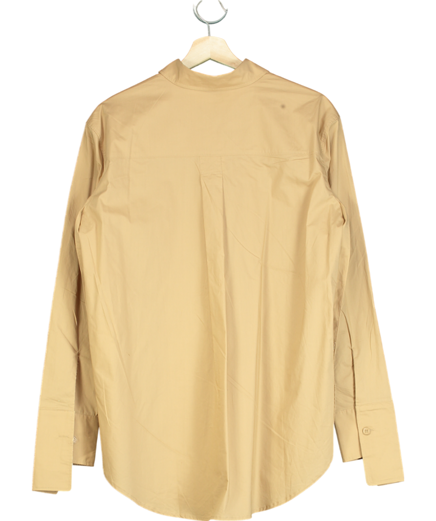 Karen Millen Beige The Founder Cotton Poplin Woven Shirt UK 10