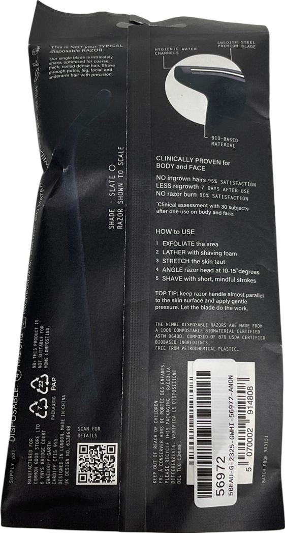 Nimbi Plastic-free Disposable Razors One size