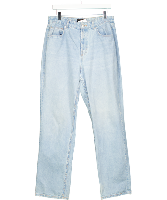 ASOS Blue Ember Low Rise Wide Leg Jeans In Bleach W32