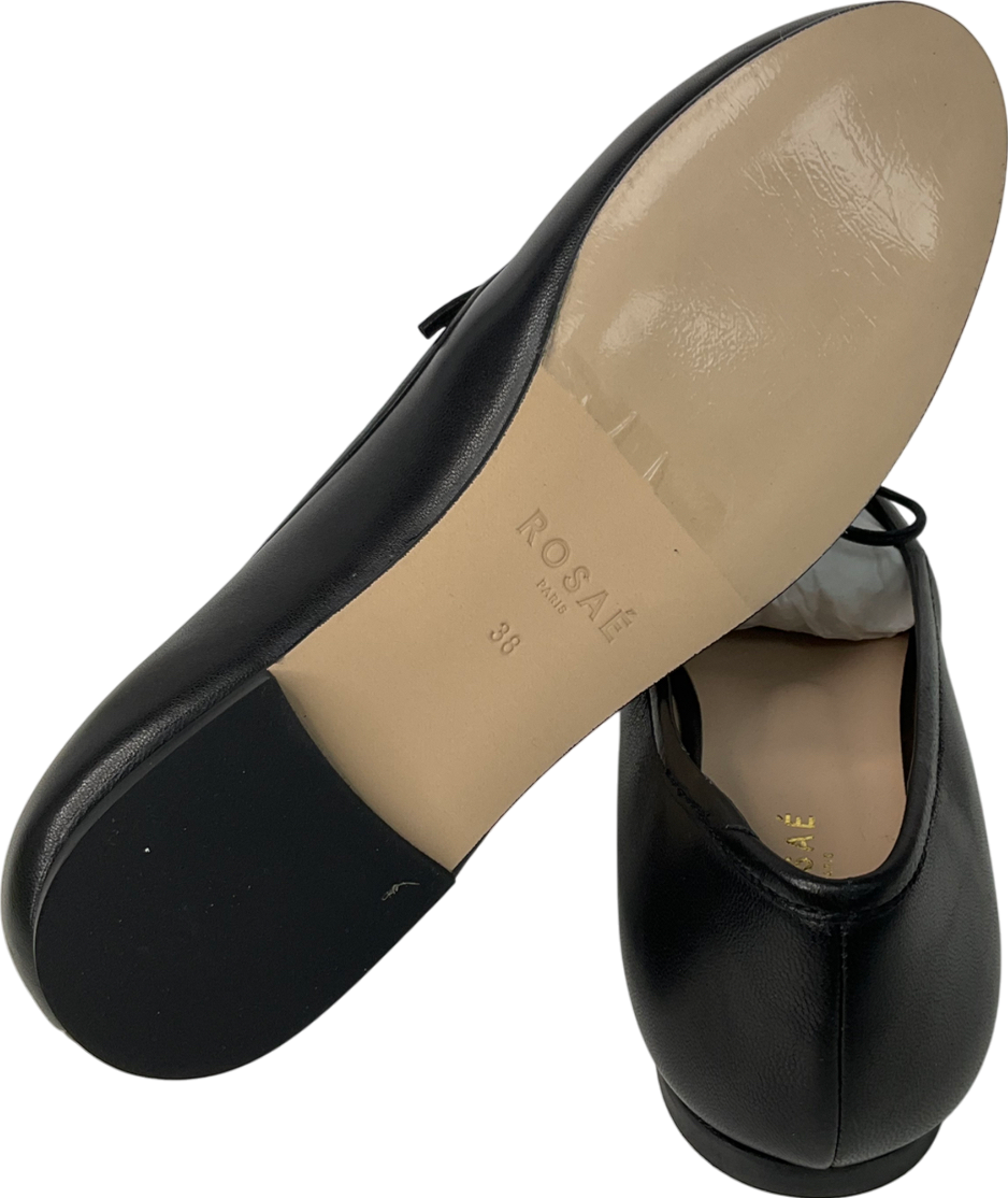 rosae Black Leather Tie Up Pumps UK 5 EU 38 👠