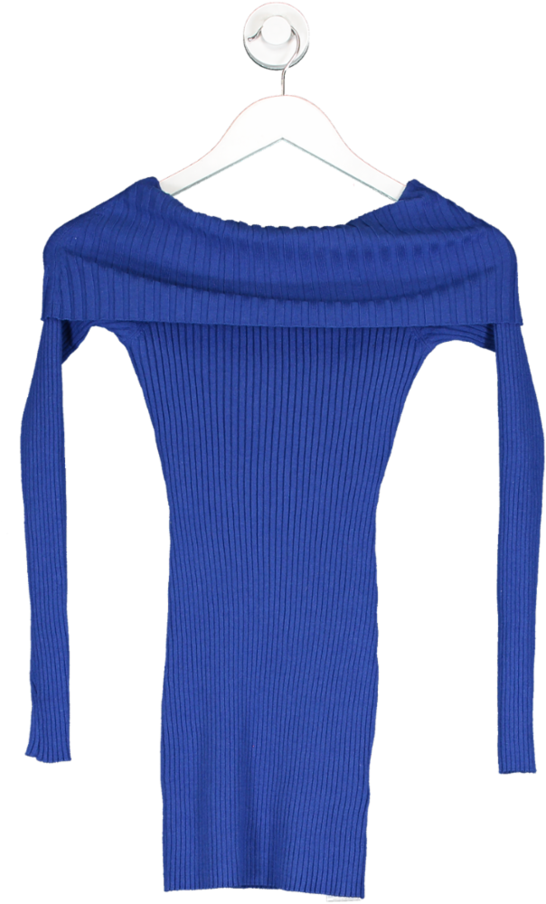 Urban Outfitters Blue Off The Shoulder Knit Mini Dress UK S