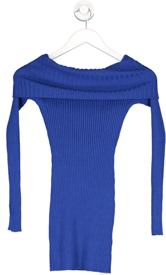 Urban Outfitters Blue Off The Shoulder Knit Mini Dress UK S