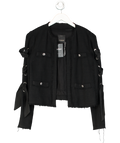 Pinko Black Tweed Laced Sleeve Jacket UK 8
