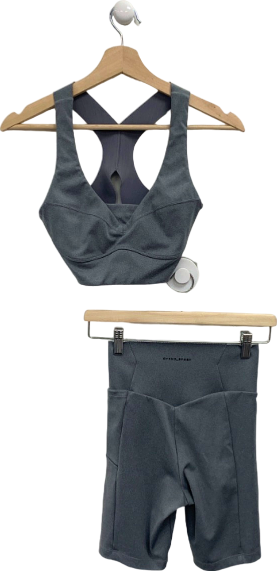 Oysho Grey Sports Bra and Shorts Set UK XS