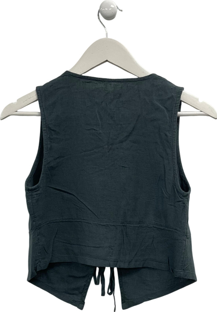 Free People Grey Tie Front Top UK XS