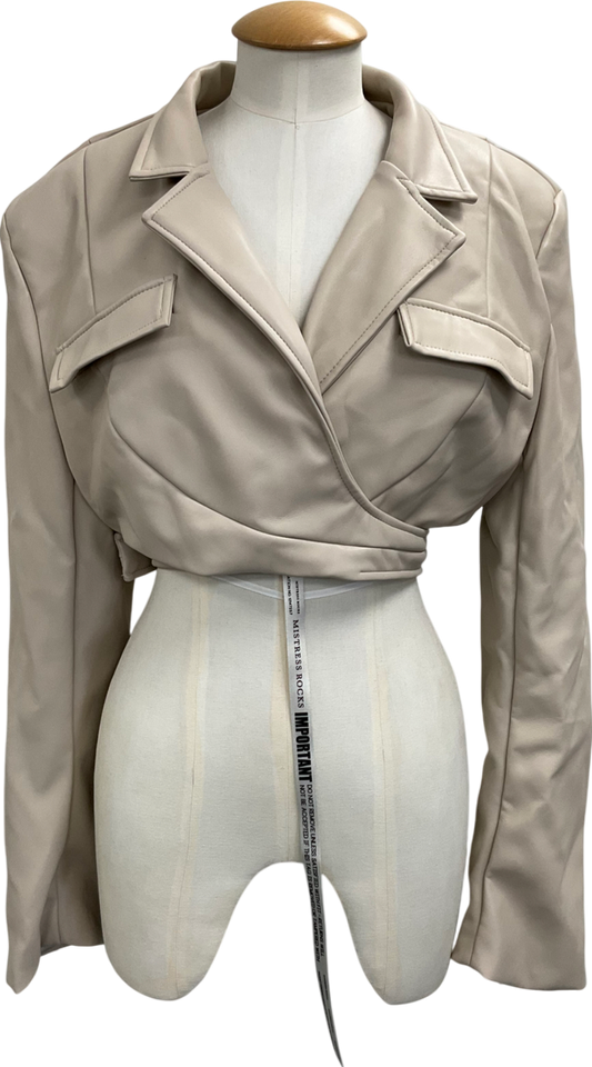 Mistress Rocks Beige Wrap Jacket In Taupe UK S