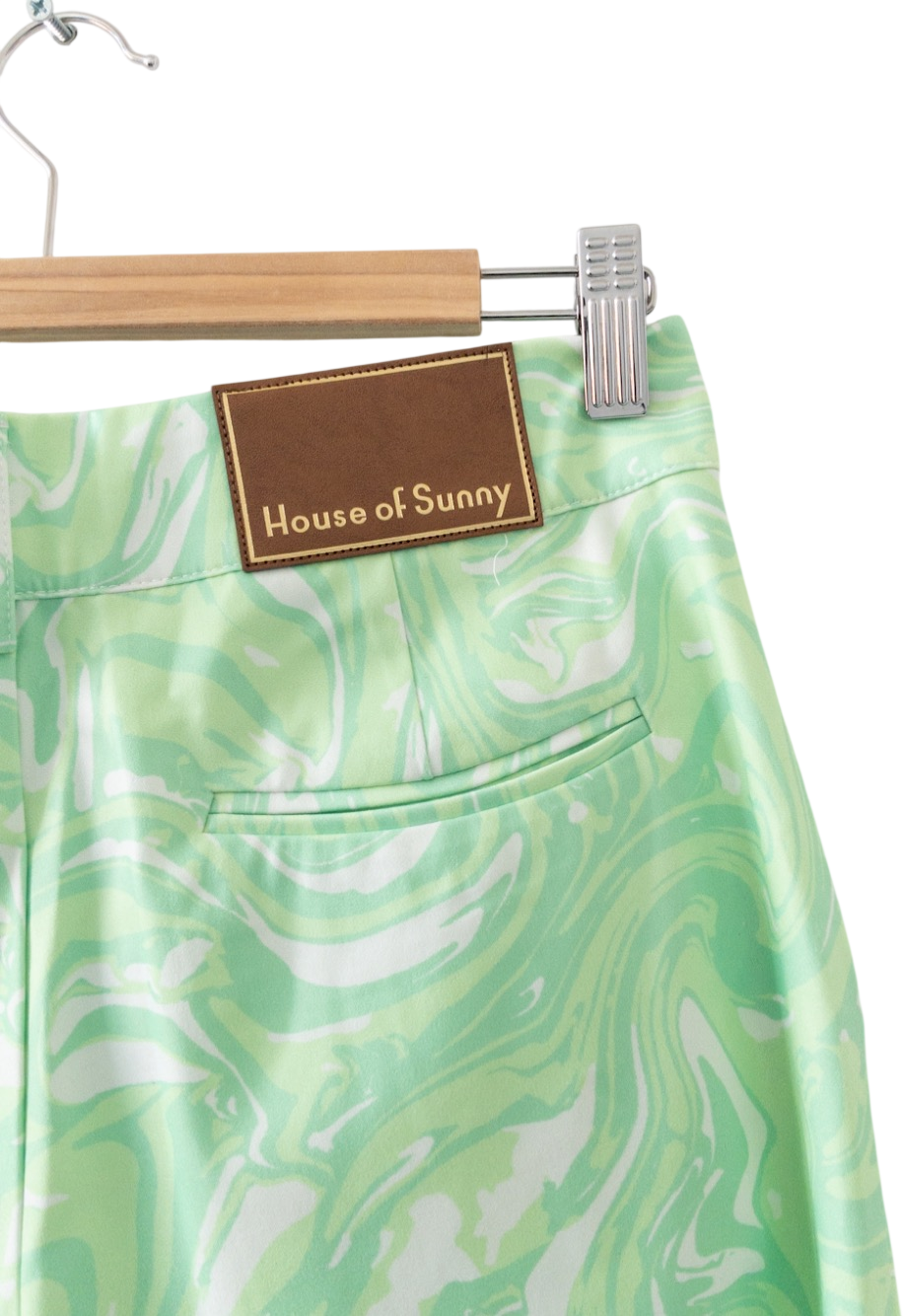 HOUSE OF SUNNY Green Paradise Party Trousers UK 10