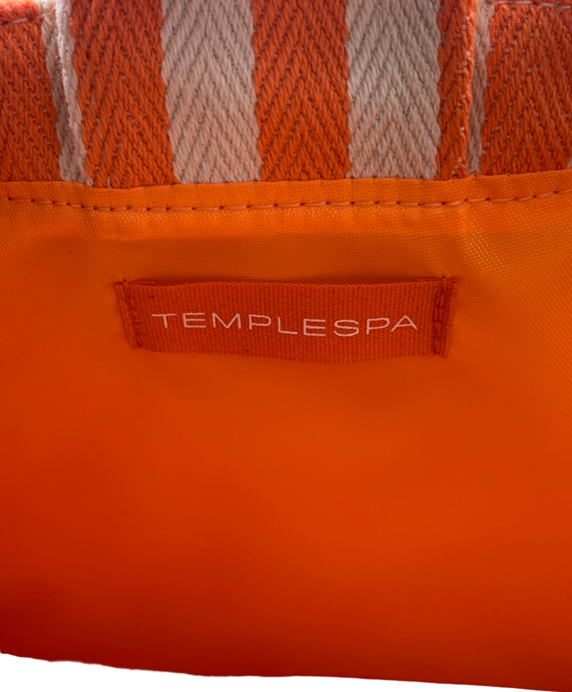 temple spa Orange Stripe canvas small Tote Bag