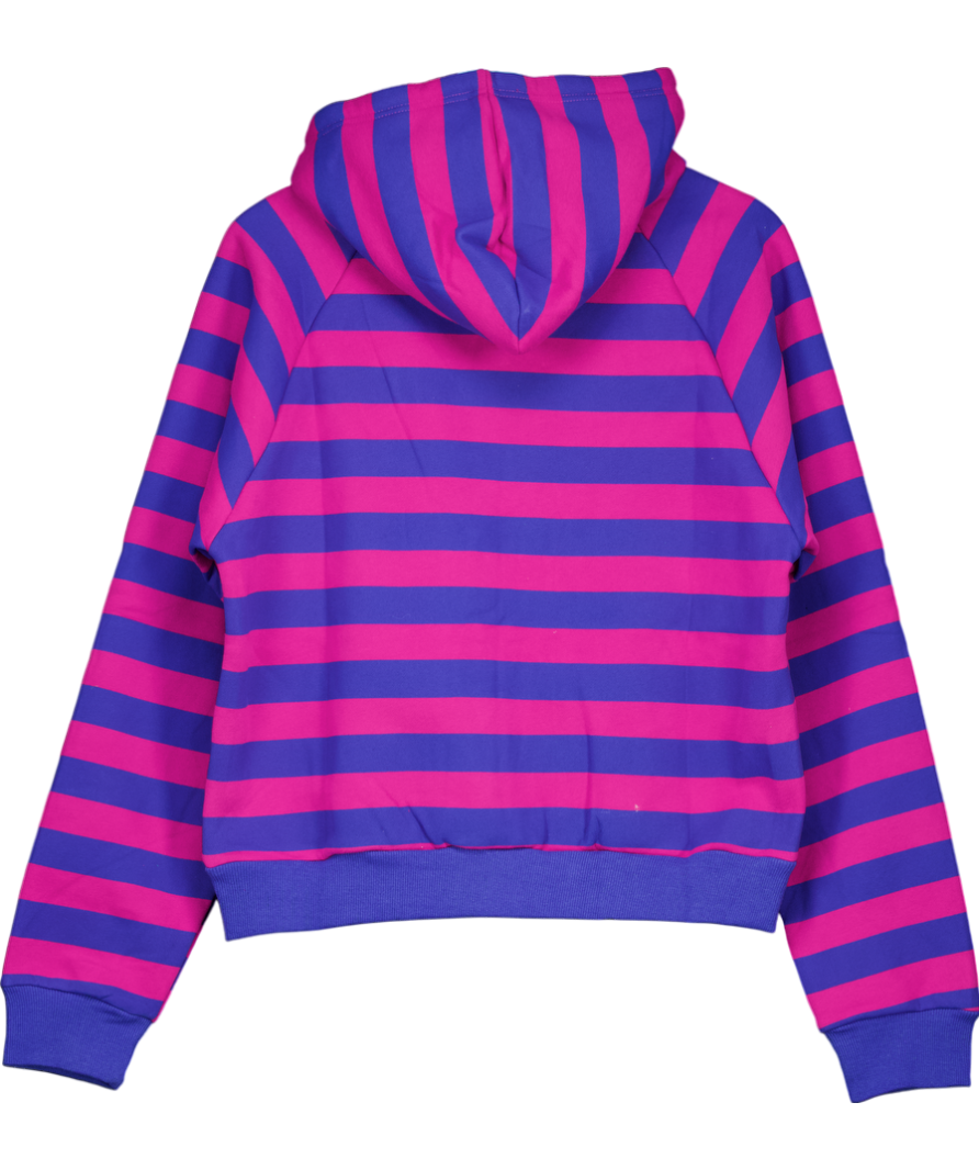 la fam Pink Striped Zipper Hoodie UK L